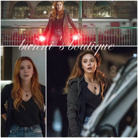 Wanda Maximoff Madewell Striped V-Neck Shirt ALT Avengers Infinity War - Picture 9 of 9